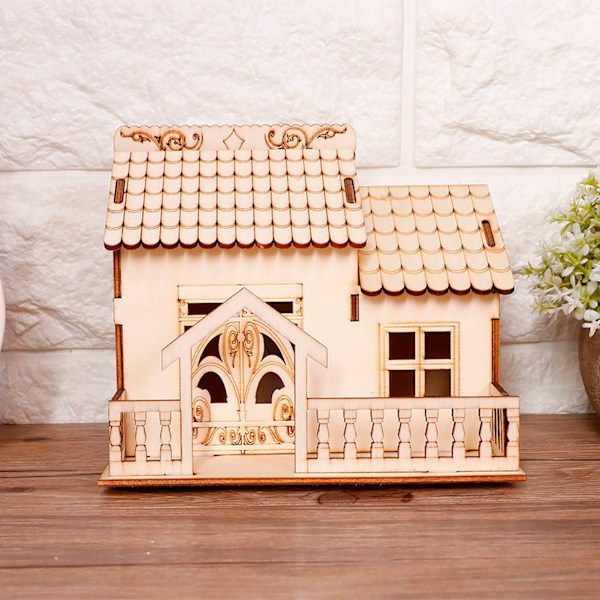 Miniatyr Villa Pengar Mynt Förvaringslåda Spargris Husmodell Heminredning (Triangulär Grind)