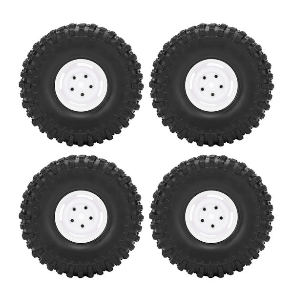 4 kpl 1,9 tuuman pyörän vanteen kumirengas RC-lisävaruste sopii Axial 1/10 RC-ryömintään 120 mm Blanc