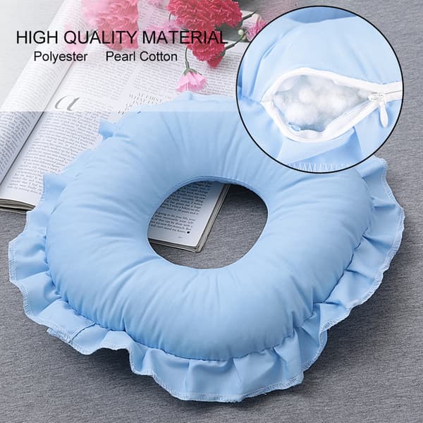 Polyester Ansikts Relax Pute SPA Salong Massasje Uthulet Pute Nap Hvilepute Blå
