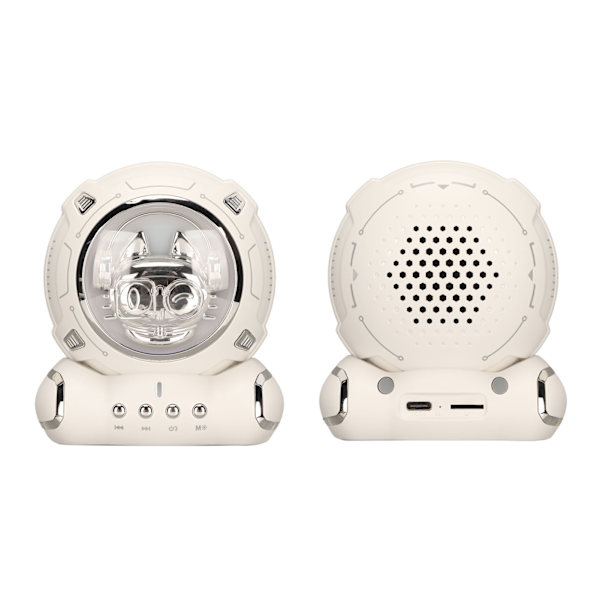 Kompakt Bluetooth 5.0-högtalare med full bas, stereo, bärbar, trådlös minihögtalare för MP3, mobiltelefoner, bärbara datorer, vit