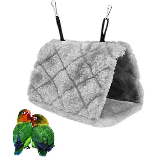 Rosa Papegojbo Rede Husdjursfågelbo Vinter Varm Hängmatta Hängande Grotta Bur Plysch Happy Hut Tält Säng (M, 24 * 15 * 18cm