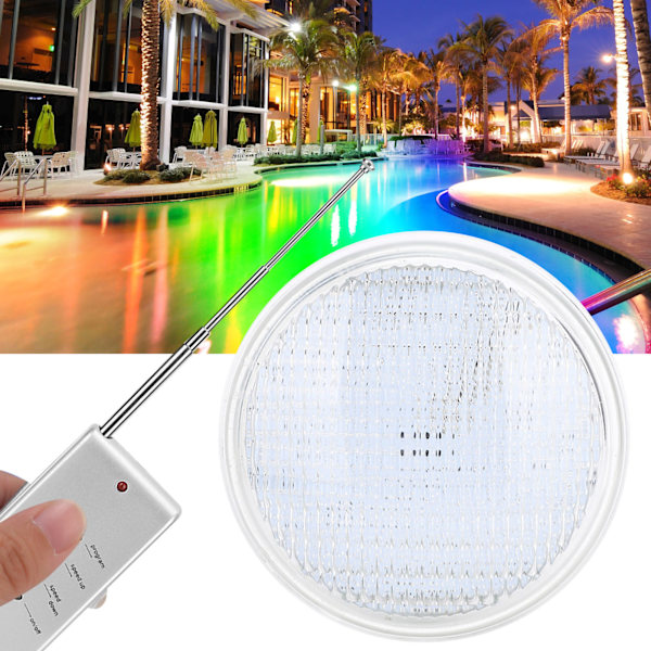 AC12V 360LED Vandtæt Pool Lys Flerfarvet RGB Undervandslampe med Fjernbetjening