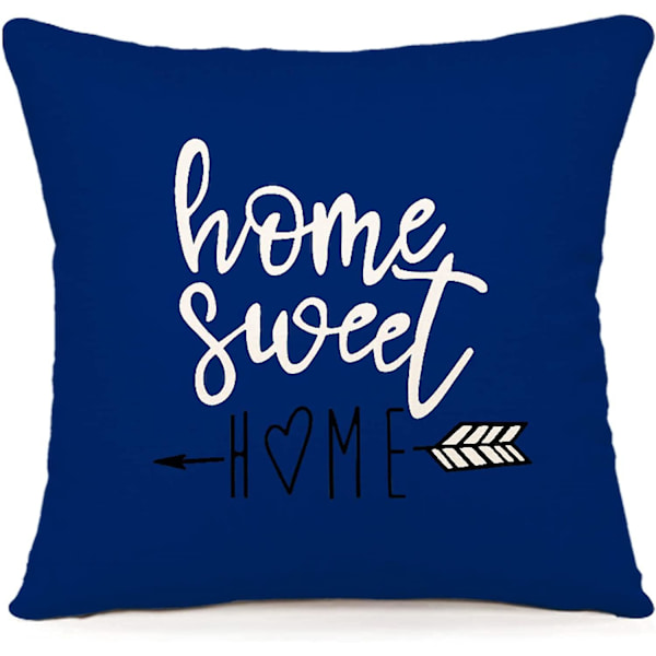 Blå dekorativa kuddfodral i linne - Set om 4, 45x45cm, för soffa eller utomhusbruk