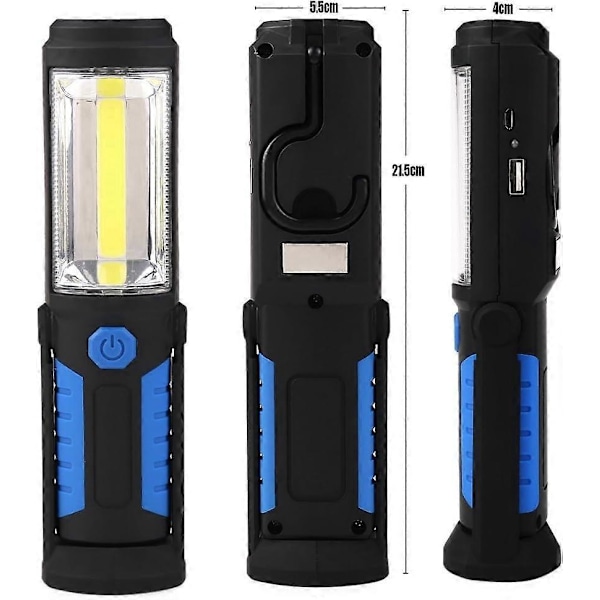 Ladattava LED-työvalo magneettisella johdottomalla COB LED-taskulampulla, akkukäyttöinen tarkastusvalo