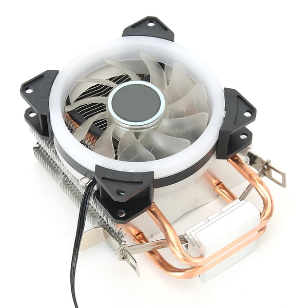 CPU kjølevifte 3-pinners kontakt PC-tilbehør lys 2 messingrør for AMD 775 / 1155 / Intel (flerfarget)