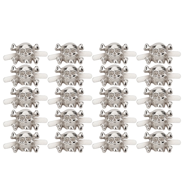 20 stk DIY nitter stud kranium formet punk nitter til armbånd Tasker Tøj Læder Craft Sølv 13x18mm