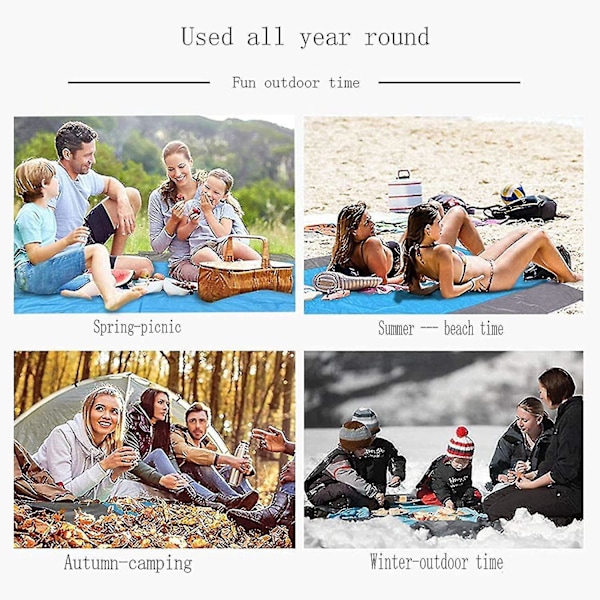 Stort Tryckt Strandtäcke - Vattentätt, Bärbart, Vikbart - Perfekt för Picknick, Camping, Fiske - 1.4*2 Stil 1