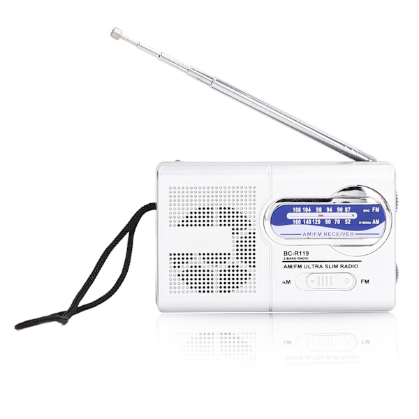 Mini AM FM-radio Manuel betjening Nem justering Hukommelsesfunktion Digital radiomodtager (BCR119 (2 stk. AA-batterier))
