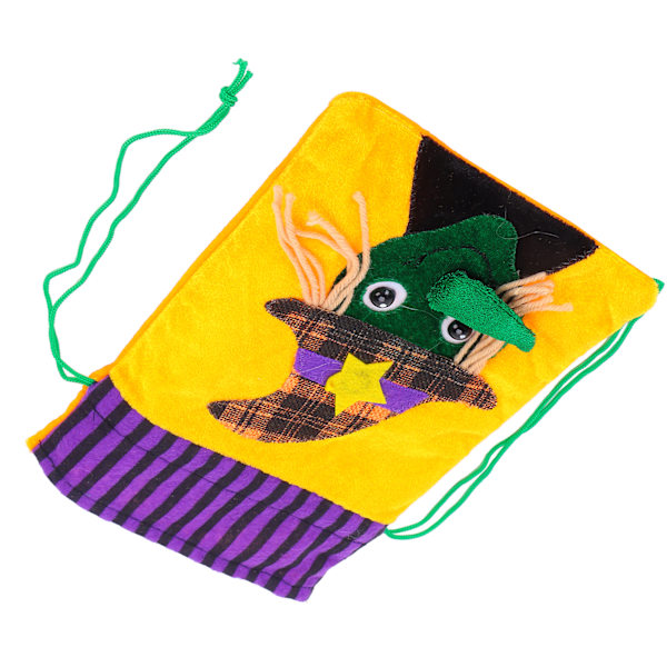 Halloween Burlap Gaveposer Græskar Spøgelse Festival Candy Syning Uld NonWoven Opbevaringspose (Hekse)