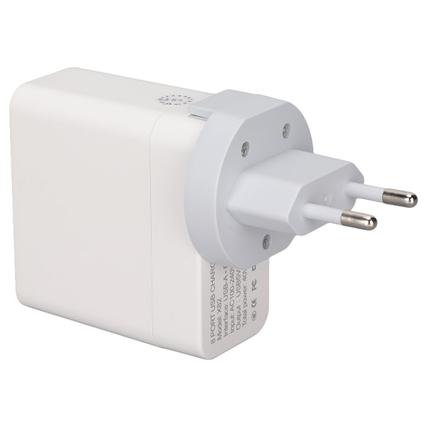 X82 40W USB A-lader 8-ports USB-ladehode Bærbar reisehurtiglader for mobiltelefonnettbrett