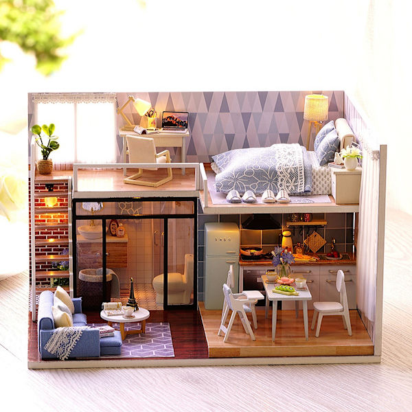 DIY-nukkekoti Söpö nukkekoti Miniatyyritalo Lelusarja Musiikilla The Castle in the Sky