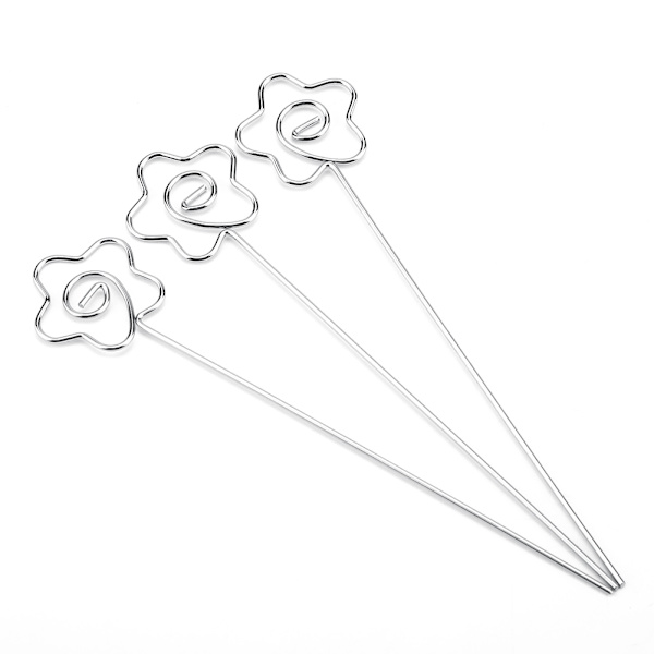 50 stk Metaltråde Fotokort Billede Memo Papir Note Display Clipholdere Blomsterform