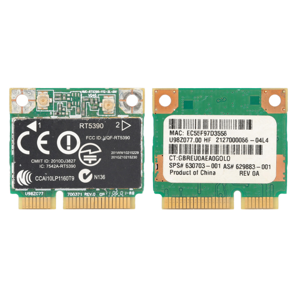 Trådløst Netværkskort Wifi Adapter til HP Computer RT5390 SPS 630703‑001 Mini PCIE 802.11N