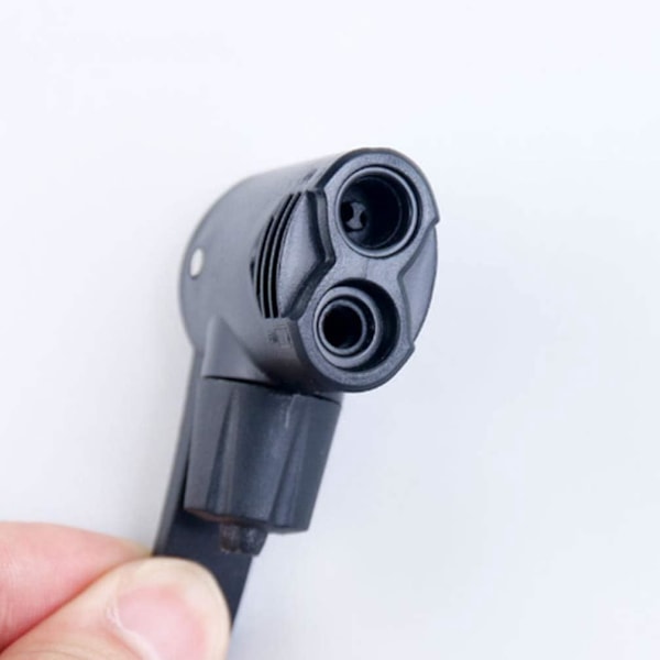2 st Ersättnings Dubbelpump Huvud Cykelpump Adapter Anslutning för Fransk och Amerikansk Ventil Cykel (Svart)