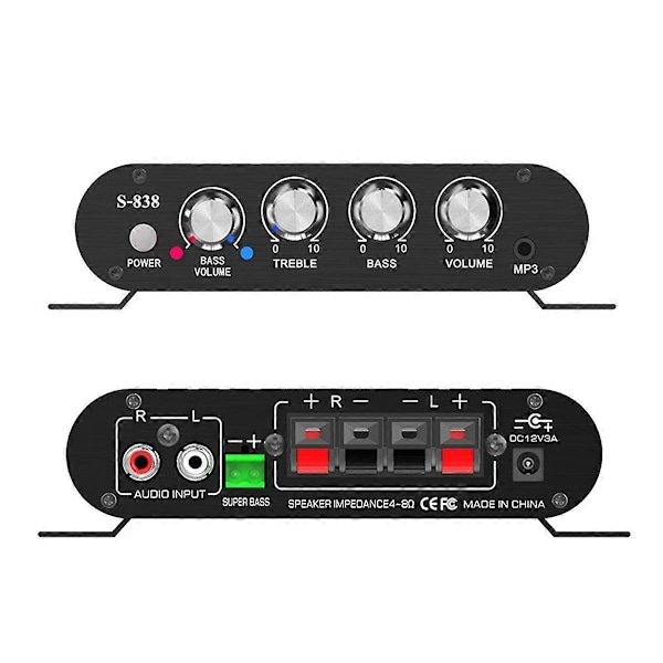 Auto-partner S-838 2.1CH Lyd Effektforstærker