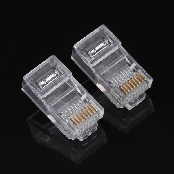100 kpl / LOT Cat5 Cat5e verkko-Internet-liitin RJ45 8P8C kaapeli Modulaariset pistokepäät