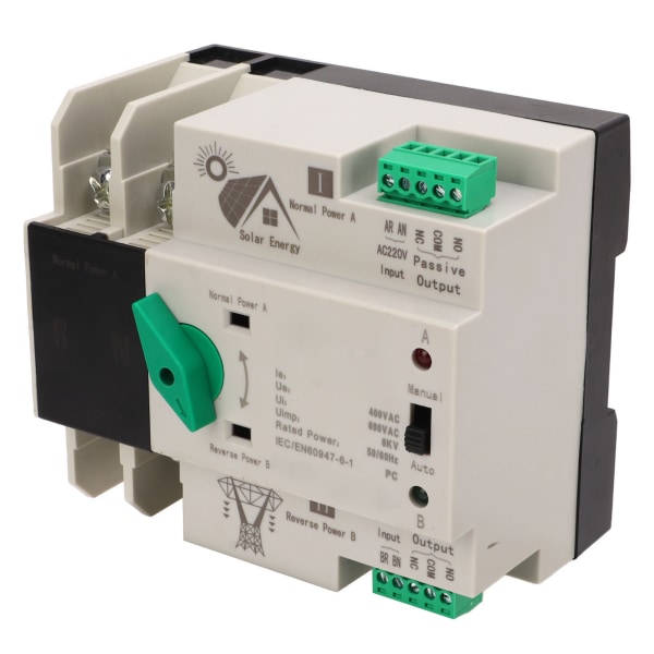 Dubbel automatisk omkopplare 2P Millisekundsnabb kretsstyrenhet PV-typ AC220V 80A