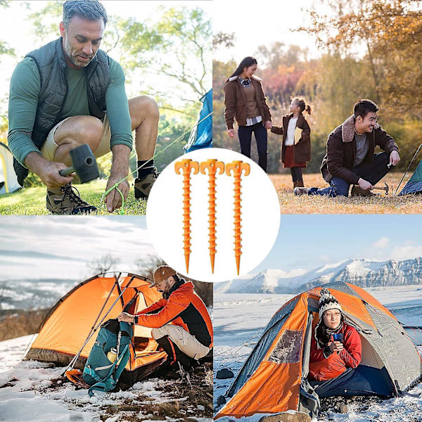 Kvalitets PP plastiksøm - teltpløkker til udendørs camping, strand, jungle og mudder - gul (25,3 cm x 5 cm)