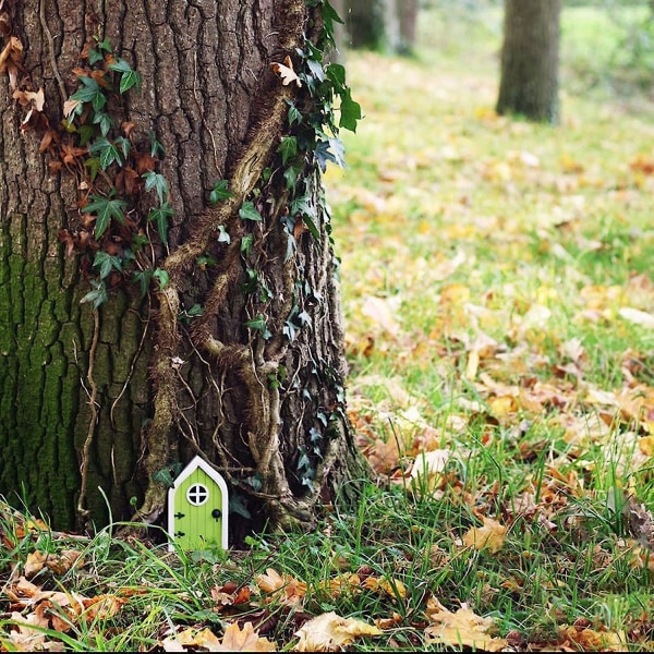 Miniatyr kunstskulptursett for dører, vinduer og hagehus for eventyrhager og landlige hjem