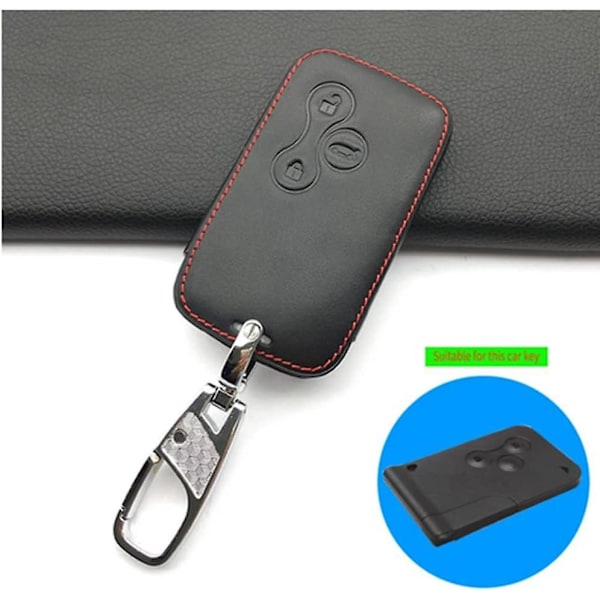Renault Läder Bilnyckel Fob Cover (3 Nycklar) - Äkta Läder, Skyddande Fodral