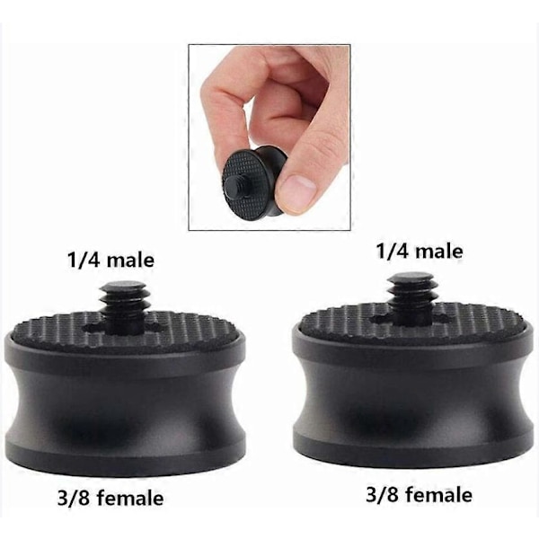 2 ST Stativskruv Adapter, 3/8-16 Hona till 1/4-20 Hane