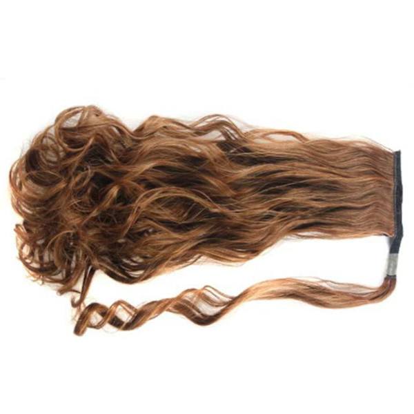 Wave Hair Extension Clip Lang krøllet justerbar krok og løkke kvinner parykk forlengelse hestehale 4/30