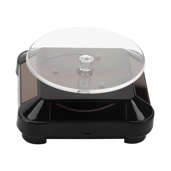 Solar Showcase 360 Roterende Drejeskive Ur Telefon Smykker Display Stand LED Lys (Sort)