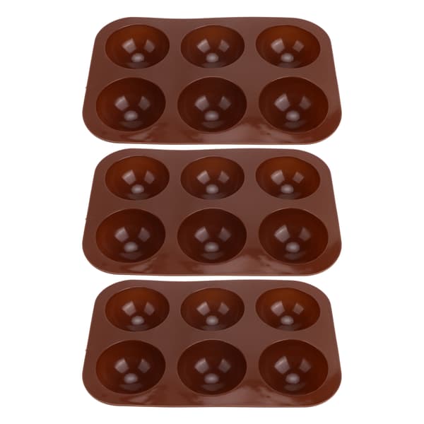 3 stk. 6 Huller Silikone Bageform Halvkugle Chokoladebomber Form til Kagebudding