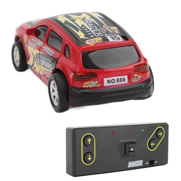 Mini RC-bil Racing 4-veis Driftbil 1:64 Lommeformat Fjernkontrollleketøy for innendørs utendørs 3+ barn Rød