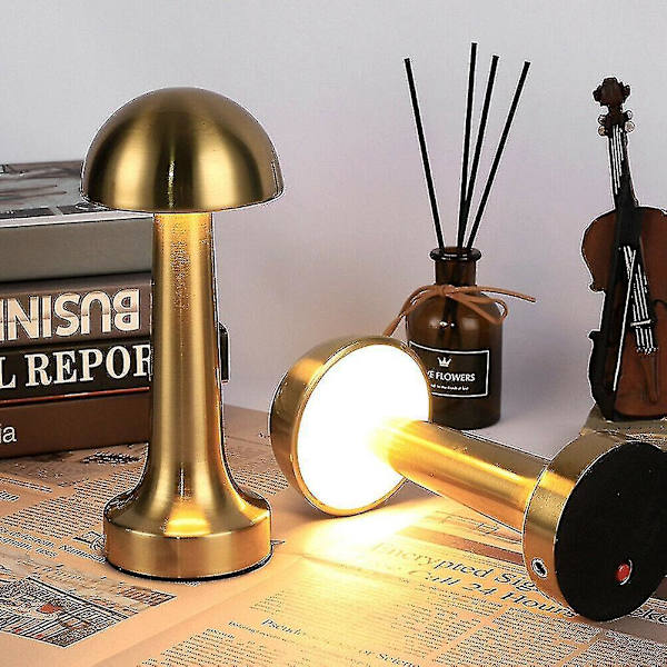 Mushroom Gold Ladbar LED Bordlampe for Soverom, Restaurant og Bar Dekor