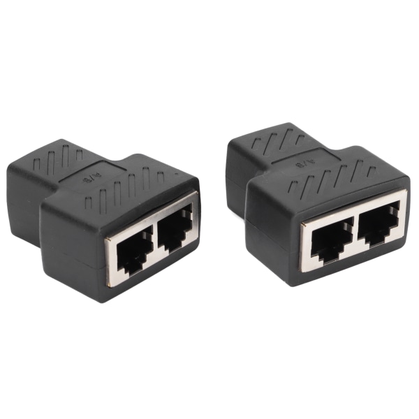 2 stk RJ45 Ethernet-splittere 1 til 2-veis Ethernet-svitsjer for ruter TV-boks Videokamera datamaskin