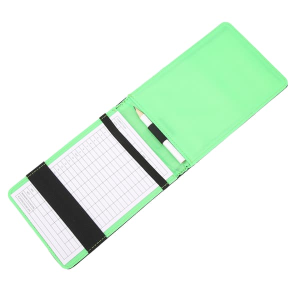 Golf Scorecard Holder PU Cover Score Book Keeper Protector Clip med Pen Tilbehør