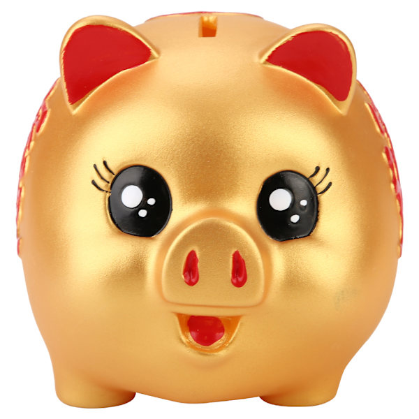Gyllene Söt Plast Gris Bank Pig Toy Mynt Pengar Kontanter Samlarobjekt Spara Box Barn Present
