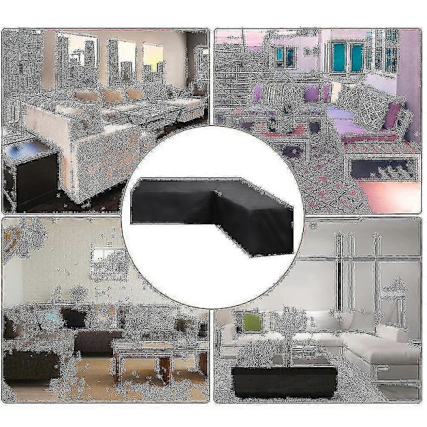 Hörnsoffskydd Vattentätt Trädgårdsmöbelset Skydd Utomhus Modulsoffa Skydd -DGZD 215*215*87cm