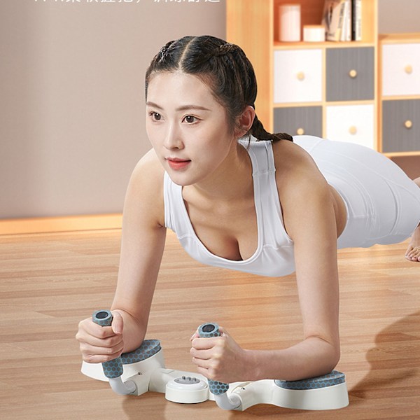 Plank Trainer Multifunktionell Justerbar Timing Intelligent Counting Push Up Board med Förvaringsväska för Fitness Vit