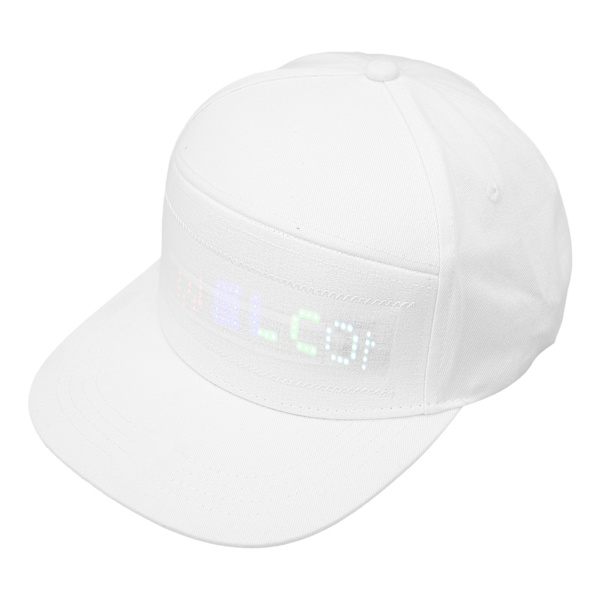 LED-kasket programmerbar Bluetooth APP-styring redigerbar farverig LED-hat til udendørs koncert karneval hvid