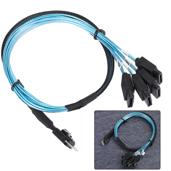 12 Gbps Tilkoblingskabel MINI SAS 38p SFF‑8654 til 4 x SATA Server Datatransmisjonskabel
