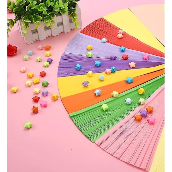 2700 farget papir origami stjernepapir håndverk