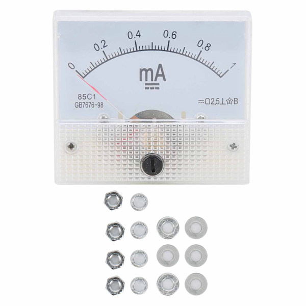 85C1 DC 0~1MA Pointer DC Amperemeter Strømmåler Pointer DC Amperemeter