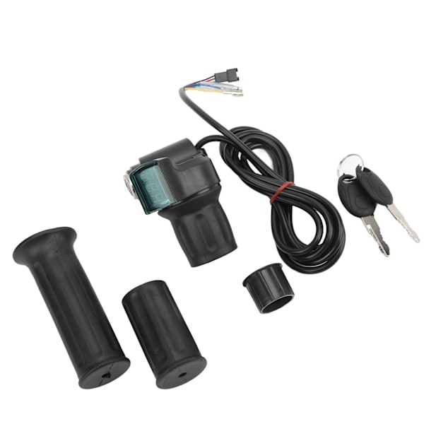 Elektrisk cykel Twist Throttle Grip Set Universal Speed Governer med display Højre halvgreb til elektriske køretøjer