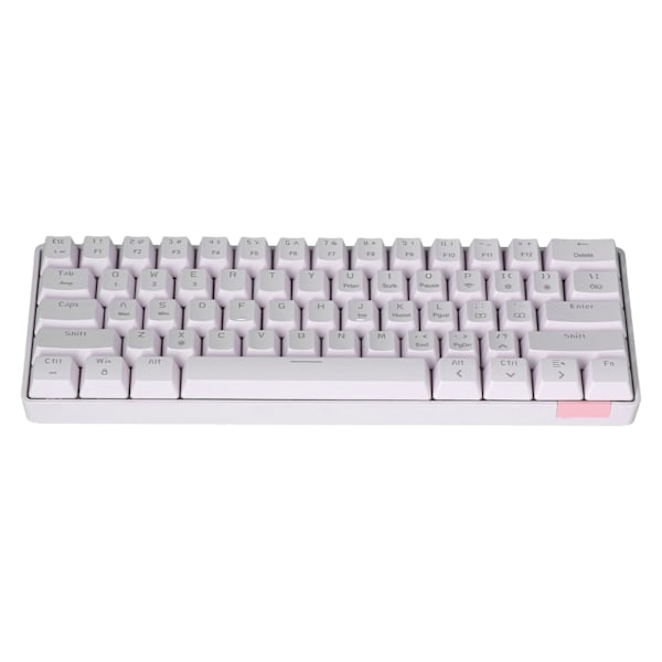 Trådlöst tangentbord 12 ljuseffekter PBT 61 tangenter Stabil överföring Dator komponent Vit Röd switch