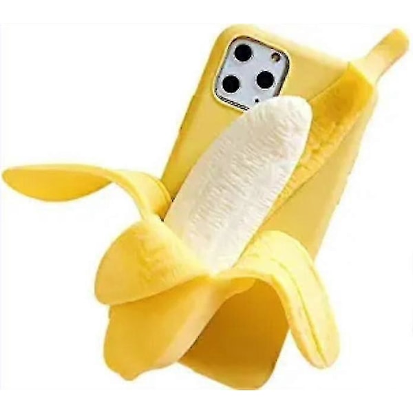 3D Gul Banan Leksak Silikon Skal för iPhone 13mini