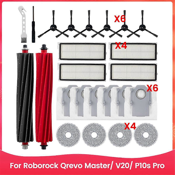 Til Roborock Qrevo Master/ V20 Robotstøvsuger Tilbehørssæt