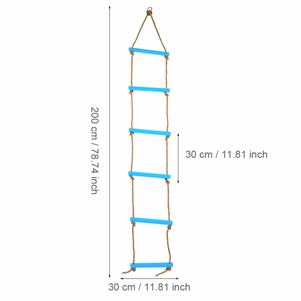 Utendørs plast SiX seksjon Barn Barn Tau Klatrestige Leketøy Treningsutstyr (blå)