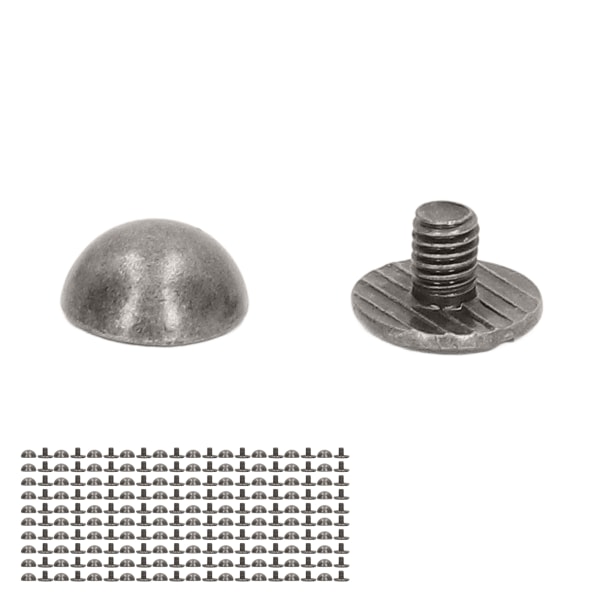 8mm 100 sæt lædernitter sæt bærbar lille rund svampeform hård legering galvaniseret dekorative lædernitter Sølvgrå