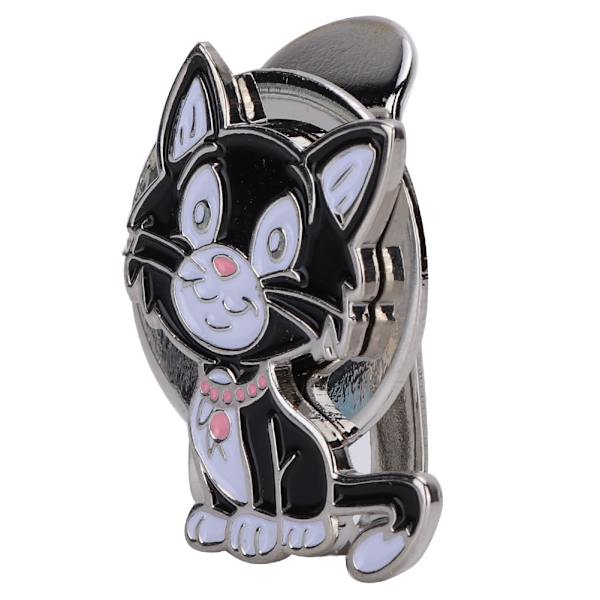 Metall magnetisk golfkeps cap visirklämma tillbehör för bollmarkör (liten svart katt)
