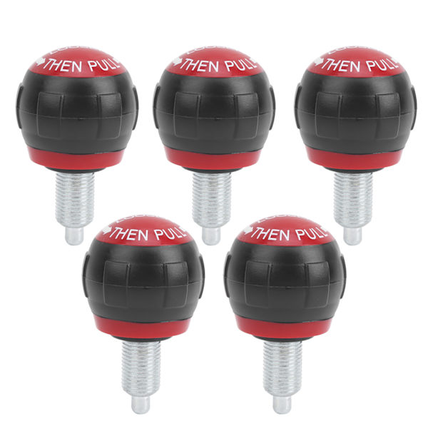 5 stk 50x45 mm Fitness Pop Pull Pin Knop Udløser Syntetisk karton Håndtag Træningsreservetilbehør M16 Sort og Rød