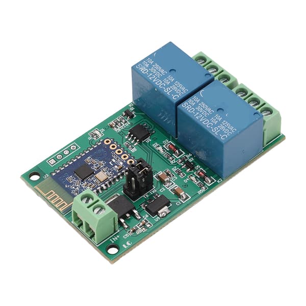 Relémodul 2-kanals Bluetooth-kort APP fjernkontroll med lysindikator DC 12V