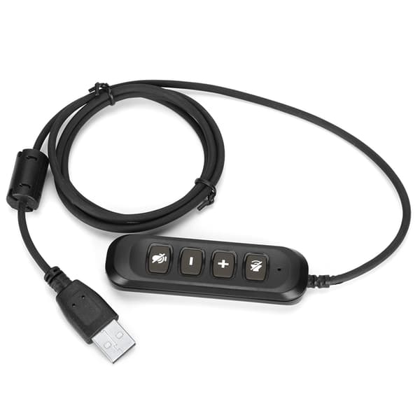 H901 USB-stik QD-kabeladapter Justerbar lydstyrke Callcenter-headsetadapter til 3,5 mm headsetudstyr Grå