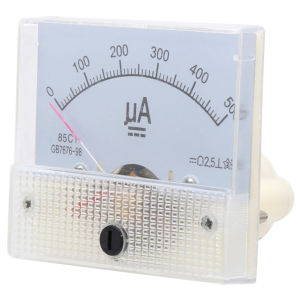 85C1 DC 0~500UA ABS Pointer Amperemeter Ampere Meter Panel Høj Nøjagtighed Strømmåler